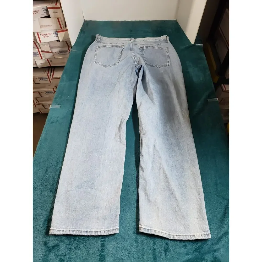 Old Navy Jeans Size 34x32 Mens Blue Pants Stretch Denim Mid Rise Loose Straight